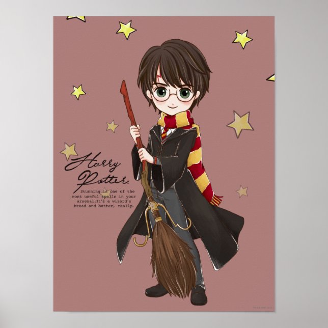 Póster HARRY POTTER™ acuarela mágica (Frente)