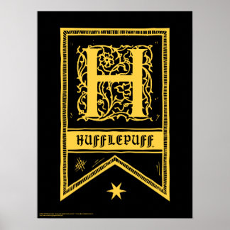Póster Harry Potter | Bandera de Monograma de Hufflepuff