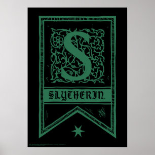 Póster Harry Potter   Banner de Monograma de Slytherin