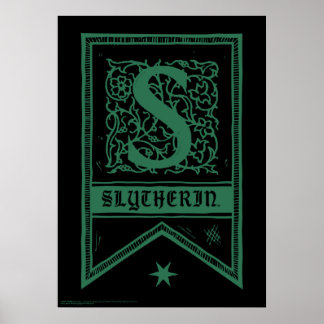 Póster Harry Potter | Banner de Monograma de Slytherin