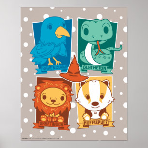 PÓSTER HARRY POTTER™   CASAS DE HOGWARTS™ DE DIBUJOS ANIM