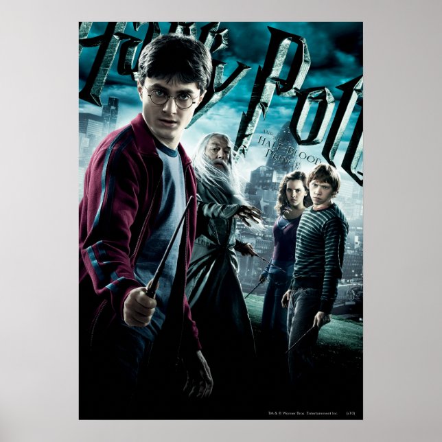 Póster Harry Potter con Dumbledore Ron y Hermione 1 (Frente)