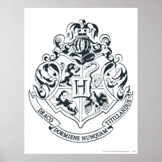 Póster Harry Potter | Coplas Hogwares - Blanco y negro