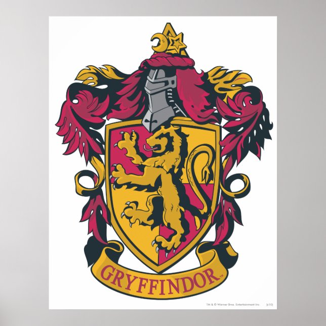 Póster Harry Potter | Escudo de Gryffindor Dorado y Rojo (Frente)
