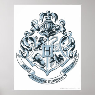 Póster Harry Potter Escudo de Hogwarts - Azul