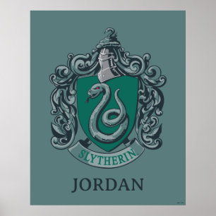 Póster Harry Potter Escudo de Slytherin Verde
