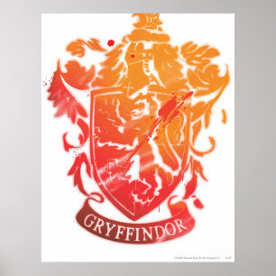 Póster Harry Potter   Escudo Gryffindor - salpicado