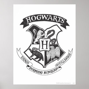 Póster Harry Potter   Escudo Retro de Hogwarts