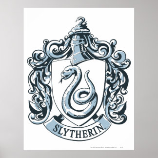 Póster Harry Potter | Escudo Slytherin - Azul helado