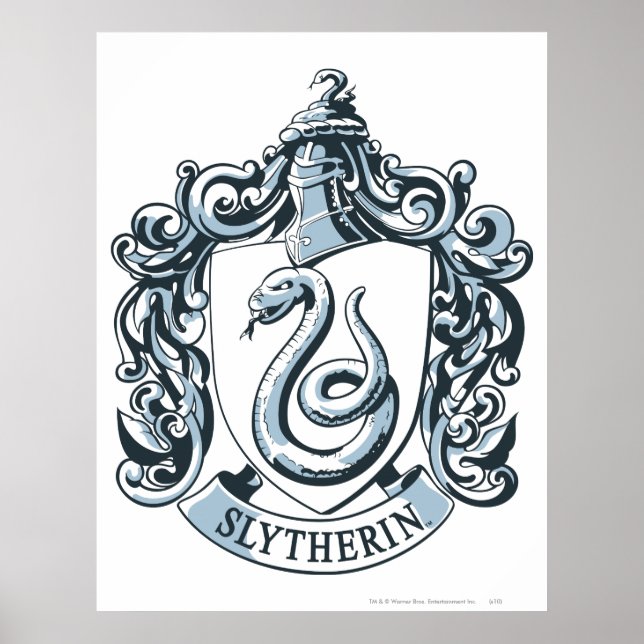Póster Harry Potter | Escudo Slytherin - Azul helado (Frente)