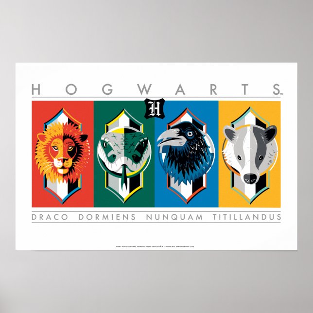 Póster Harry Potter | Escudos de las Casas de HOGWARTS™ (Frente)