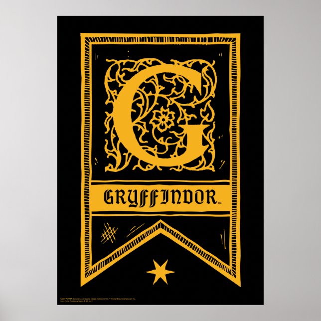 Póster Harry Potter | Estandarte del monograma de Gryffin (Frente)