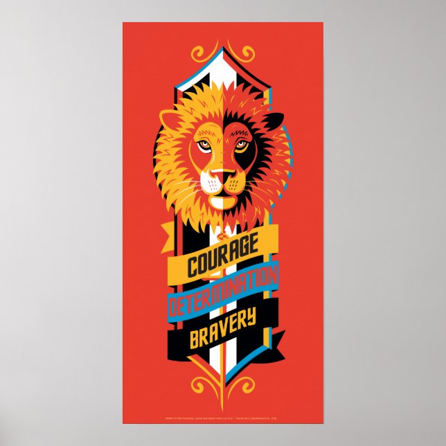 Póster Harry Potter | GRYFFINDOR™ Casa Rasgos Sigil (Frente)