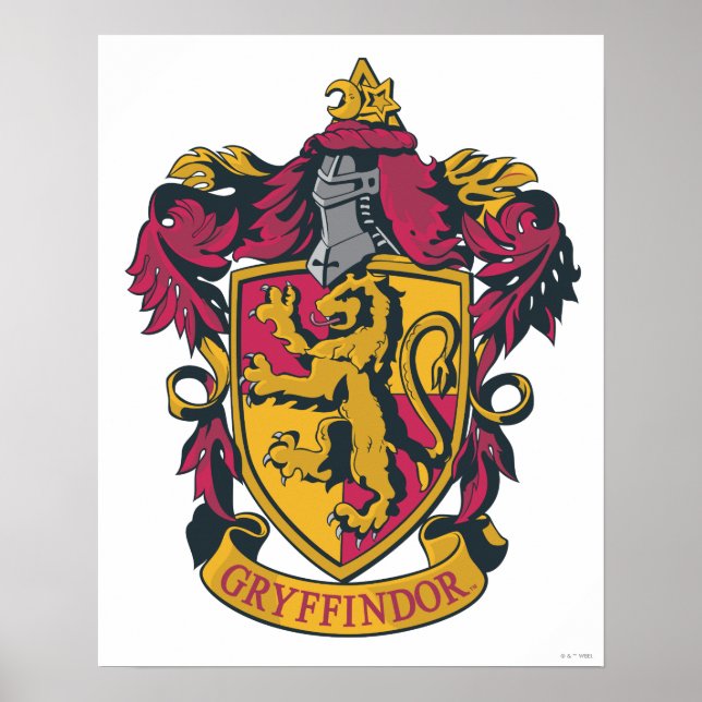 Póster Harry Potter | Gryffindor Escudo Gold y Red (Frente)