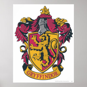 Póster Harry Potter   Gryffindor Escudo Gold y Red