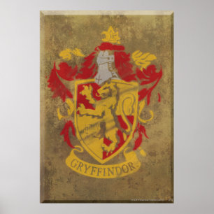 Póster Harry Potter  Gryffindor - Escudo Retro House