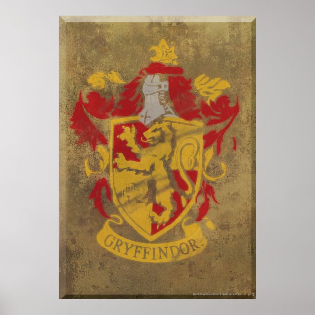 Póster Harry Potter| Gryffindor - Escudo Retro House (Frente)