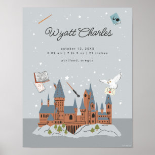 Póster Harry Potter Hogwarts Baby Birth Stats