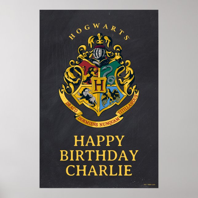 Póster Harry Potter Hogwarts Crest Cumpleaños (Frente)