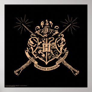 Póster Harry Potter   Hogwarts Crossed Wands Crest
