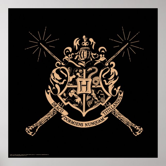 Póster Harry Potter | Hogwarts Crossed Wands Crest (Frente)