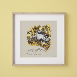 Póster HARRY POTTER™ HUFFLEPUFF™ Gráfico floral