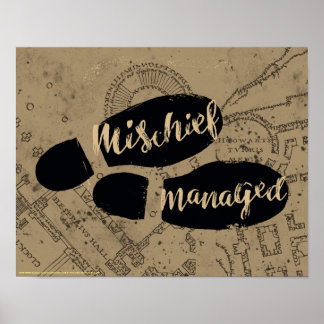 Póster Harry Potter | Mapa de huellas de MISCHIEF MANAGED