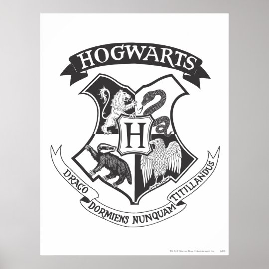 Poster Harry Potter Retro Hogwarts Crest Zazzle Es