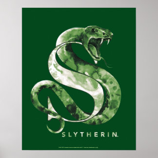 Póster Harry Potter | SLYTHERIN™ Serpiente Acuarela