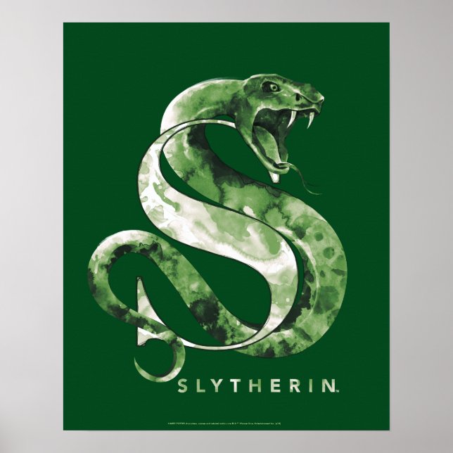 Póster Harry Potter | SLYTHERIN™ Serpiente Acuarela (Frente)