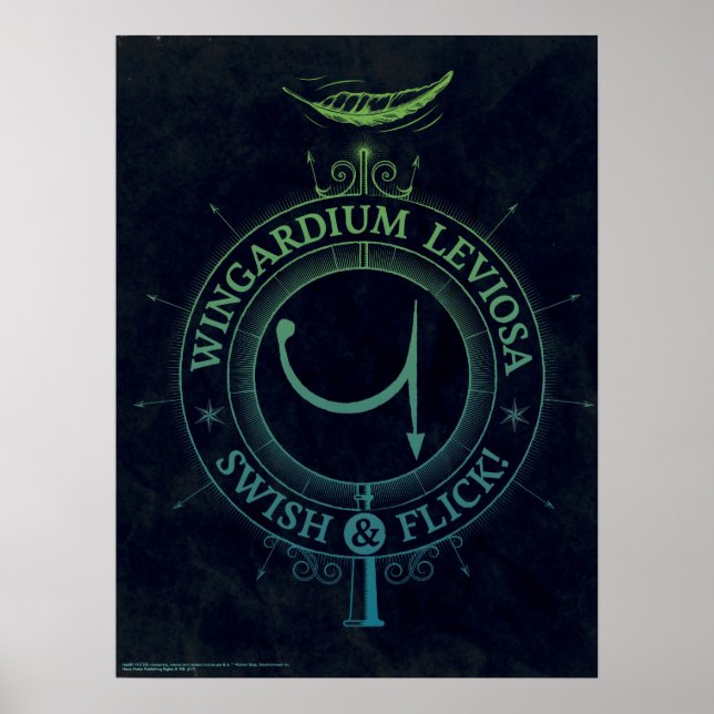 Póster Harry Potter Spell | Gráfico de Wingardium Leviosa (Frente)
