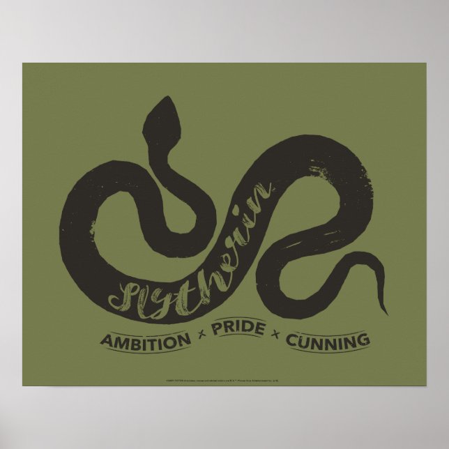 Póster Harry Potter | Tipografía de silueta SLYTHERIN™ (Frente)