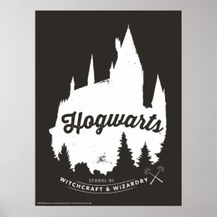 Póster Harry Potter   Tipografía del castillo de HOGWARTS