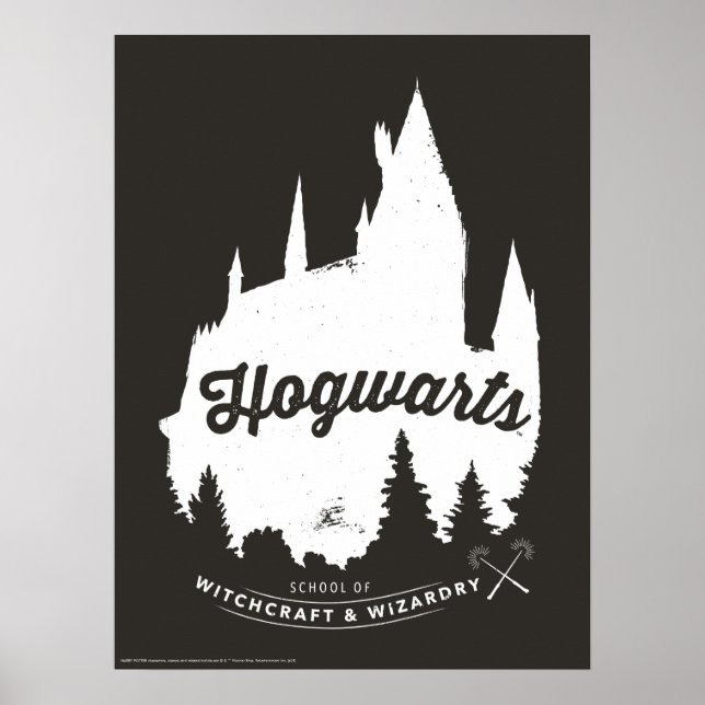 Póster Harry Potter | Tipografía del castillo de HOGWARTS (Frente)