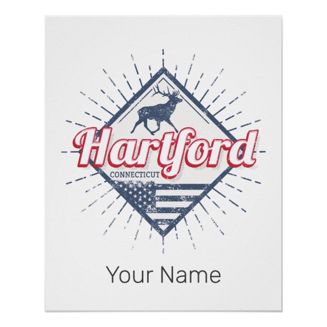 Póster Hartford City Connecticut Estados Unidos (Anverso)