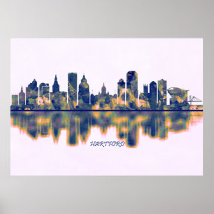 Póster Hartford Skyline