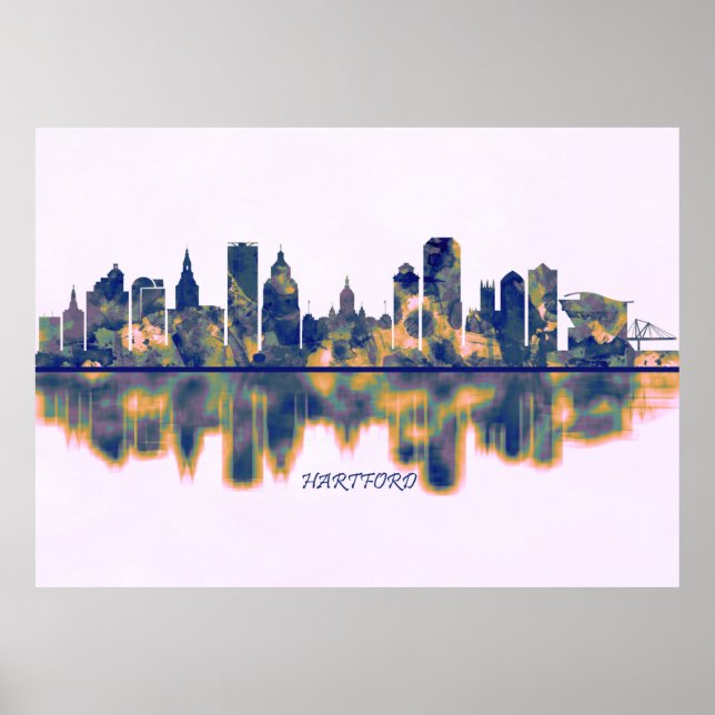 Póster Hartford Skyline (Frente)