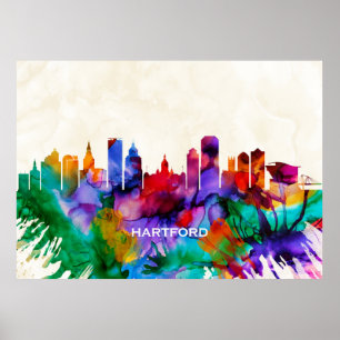 Póster Hartford Skyline