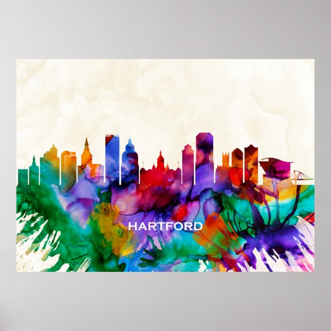 Póster Hartford Skyline (Frente)