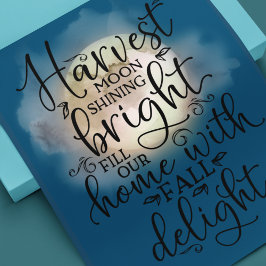 Póster Harvest Moon Fall Delight Poem Blue
