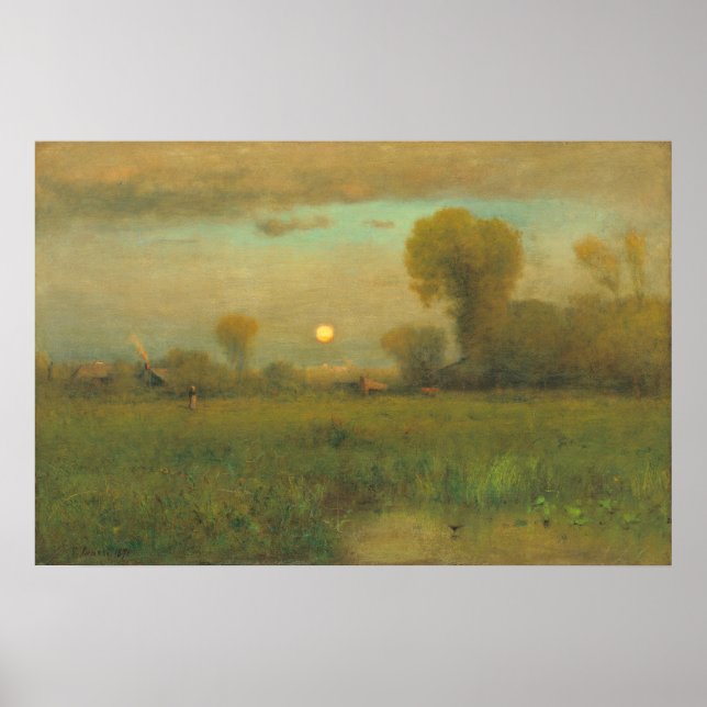 Póster Harvest Moon - Poster Bella Artes de George Inness (Frente)