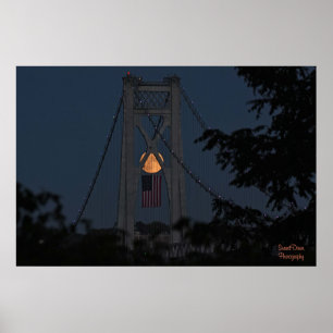 Póster Harvest Moonrise sobre el Poster de la bandera de