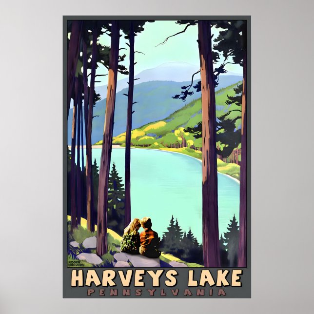 Póster Harveys Lake Pennsylvania Back Mountain Travel (Frente)