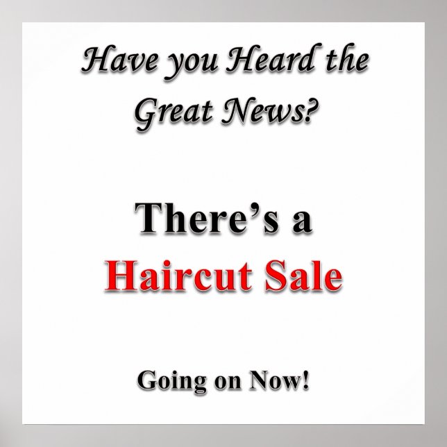 Póster ¿Has oído a Matte, Poster de ventas de Haircut (Frente)