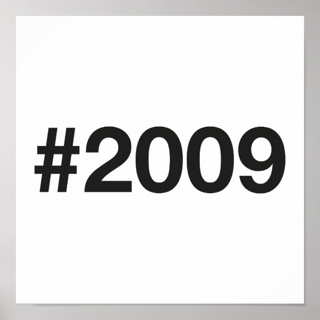 Póster Hashtag 2009 16 Aniversario de cumpleaños (Frente)