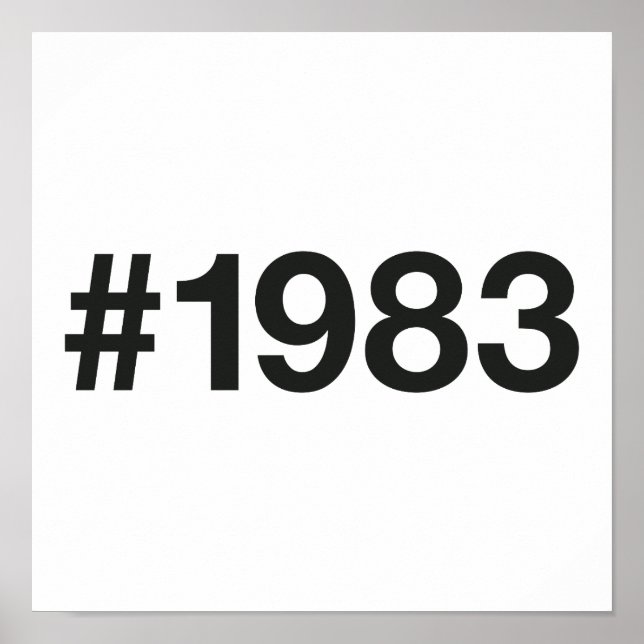 Póster Hashtag 42 aniversario de cumpleaños de 1983 (Frente)