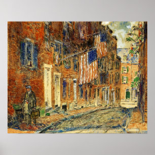 Póster Hassam - Acorn St Boston 1919
