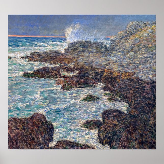 Póster Hassam - Algas y oleaje, Appledore al atardecer (Frente)