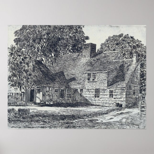 Póster Hassam - Casa Old Dominy Easthampton (Frente)
