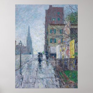 Póster Hassam - Día lluvioso 1890